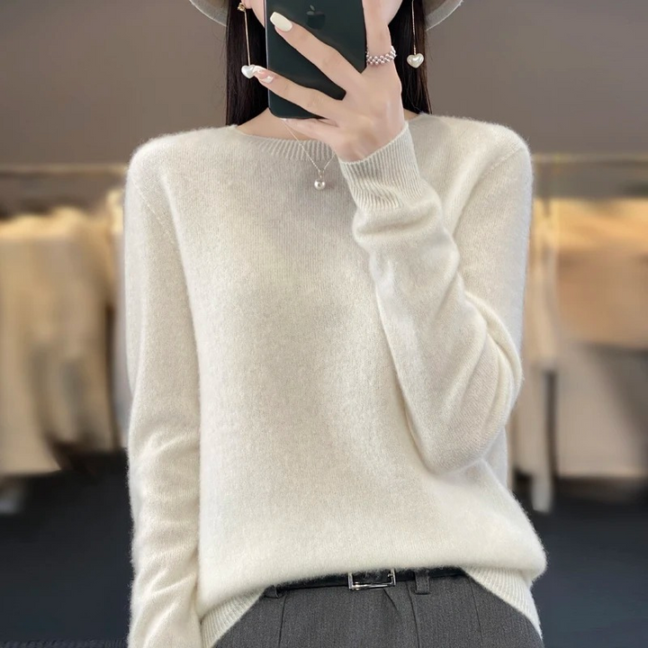 W&W Mode | Cashmere Pullover Damen Stilvoller Rundhals, Weich & Komfortabel