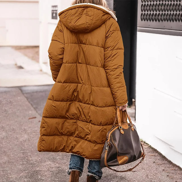 WW | Gepolsterte warme Parka mit Futterkapuze für Damen