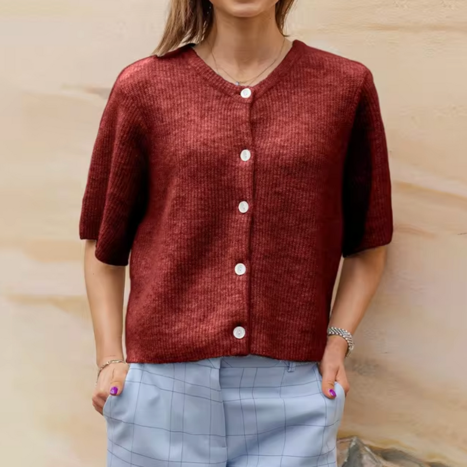 WW | Kurzes Strick Strickjacke Mit Knöpfen Für Damen
