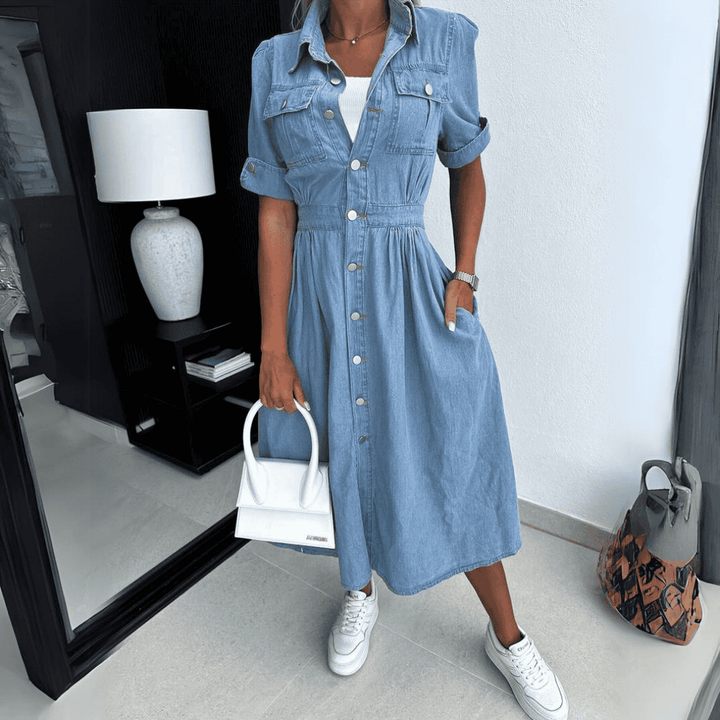 W&W Mode | Stylische Denim Midi Kleid