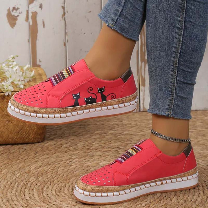 W&W Mode | Lässige Katzenmuster Schuhe