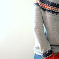 Graue Boho Stil Pullover