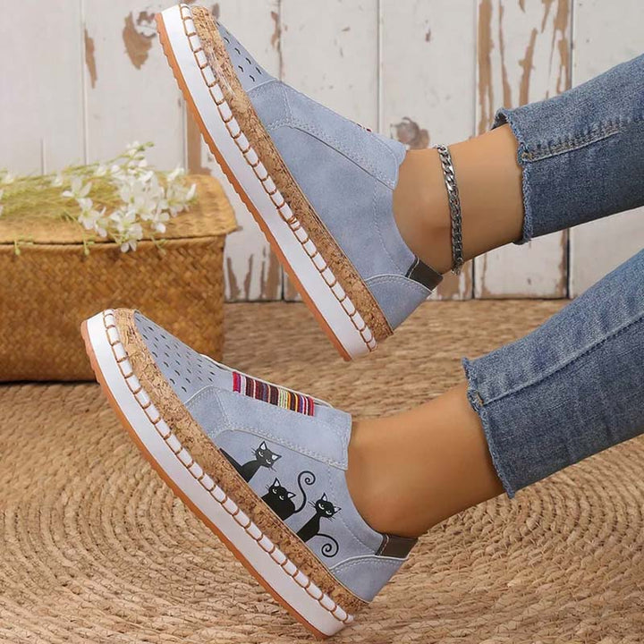W&W Mode | Lässige Katzenmuster Schuhe