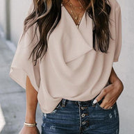 WW | Lässige Bluse mit V-Ausschnitt für Frauen