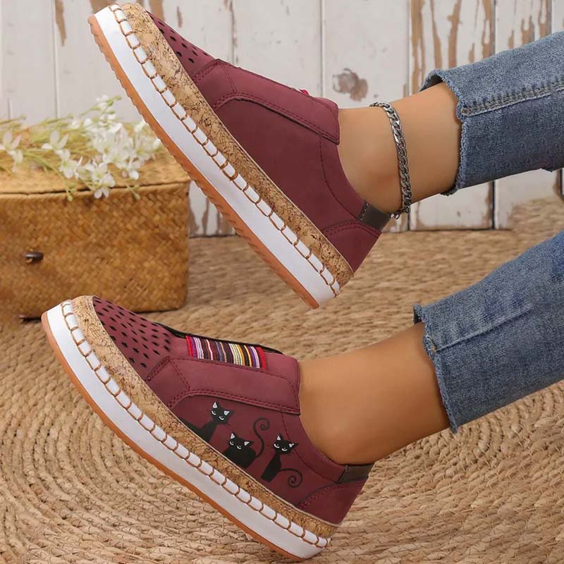 W&W Mode | Lässige Katzenmuster Schuhe