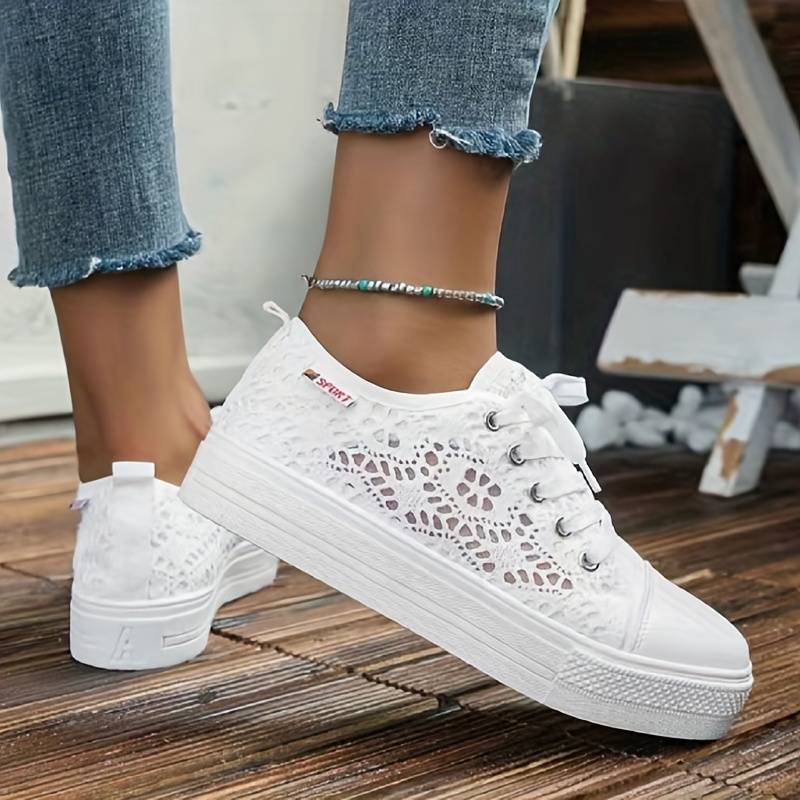 Damen Spitzensneaker mit atmungsaktivem Material und bequemer Passform