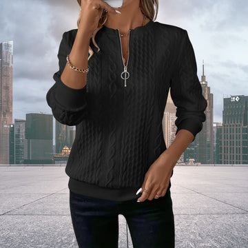 WW | Strickpullover mit halbem Reißverschluss Damen