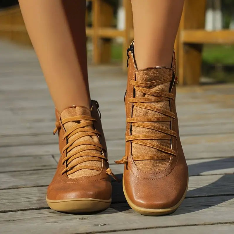 W&W Mode - Damen lässige Schnürstiefeletten