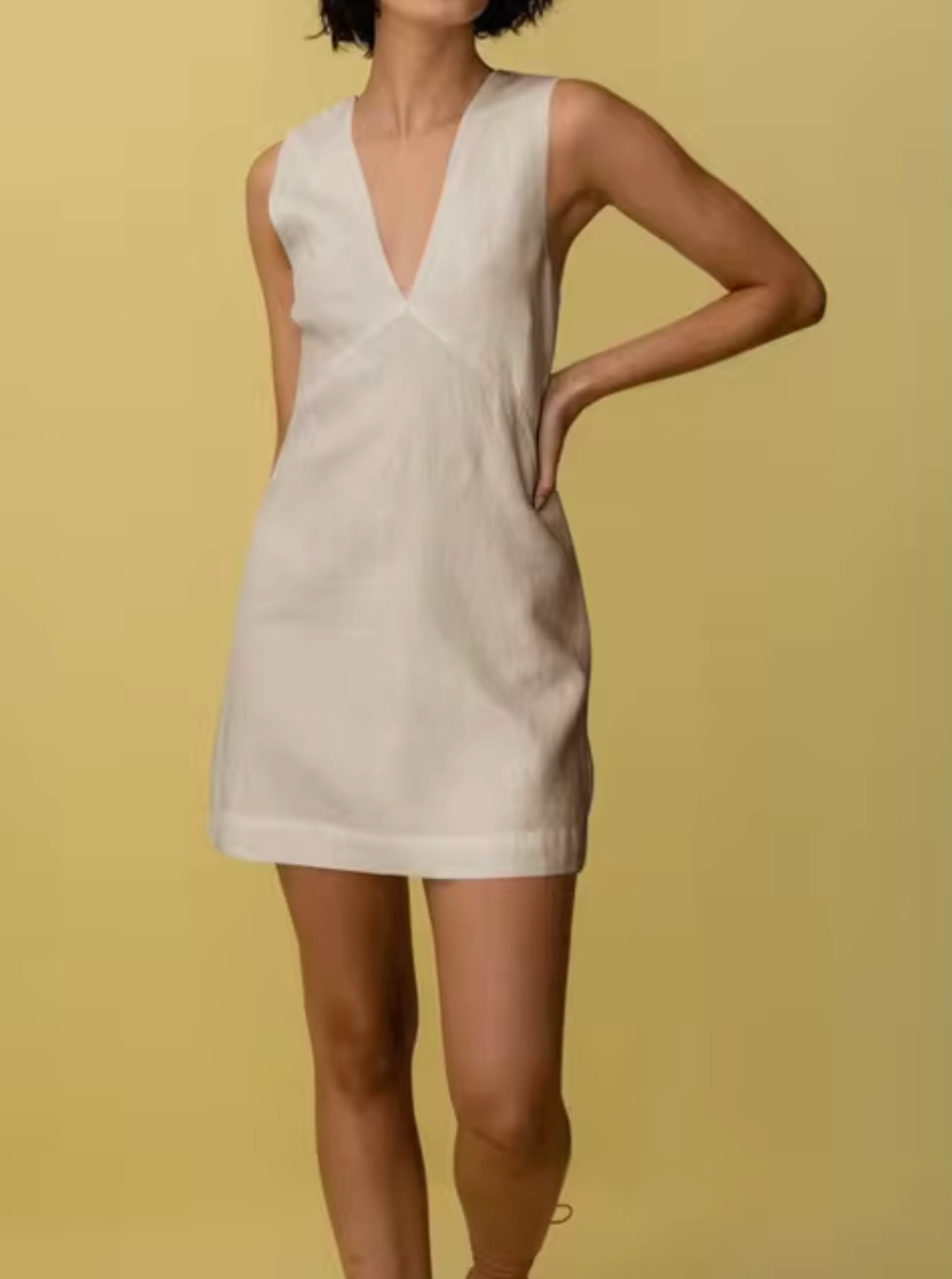 WW | Mini Kleid Ohne Ärmel aus Leinen