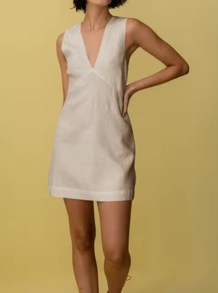 WW | Mini Kleid Ohne Ärmel aus Leinen