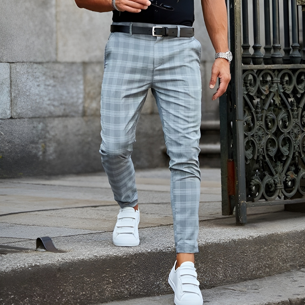 WW | Herren Slim Fit Hose Mit Karomuster