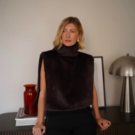 WW | Pelz Rollkragenweste - Damen - Weich und Elegant mit Luxuriösem Aussehen