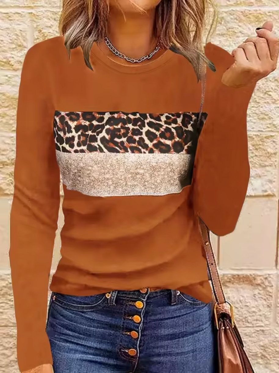 WW | Langarm-T-Shirt mit Leopardenmuster