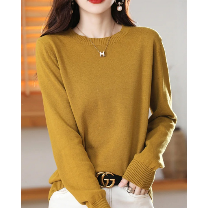 W&W Mode | Cashmere Pullover Damen Klassischer Rundhals, Weich & Atmungsaktiv