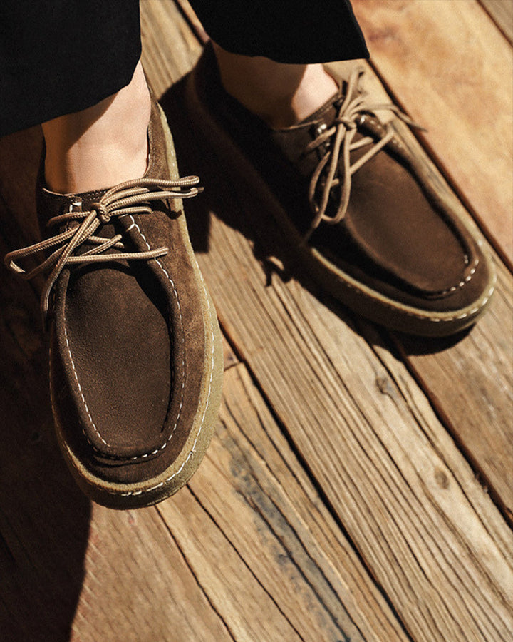 W&W Mode | Kreppsohle Robuste Herren Wildleder Mokassin