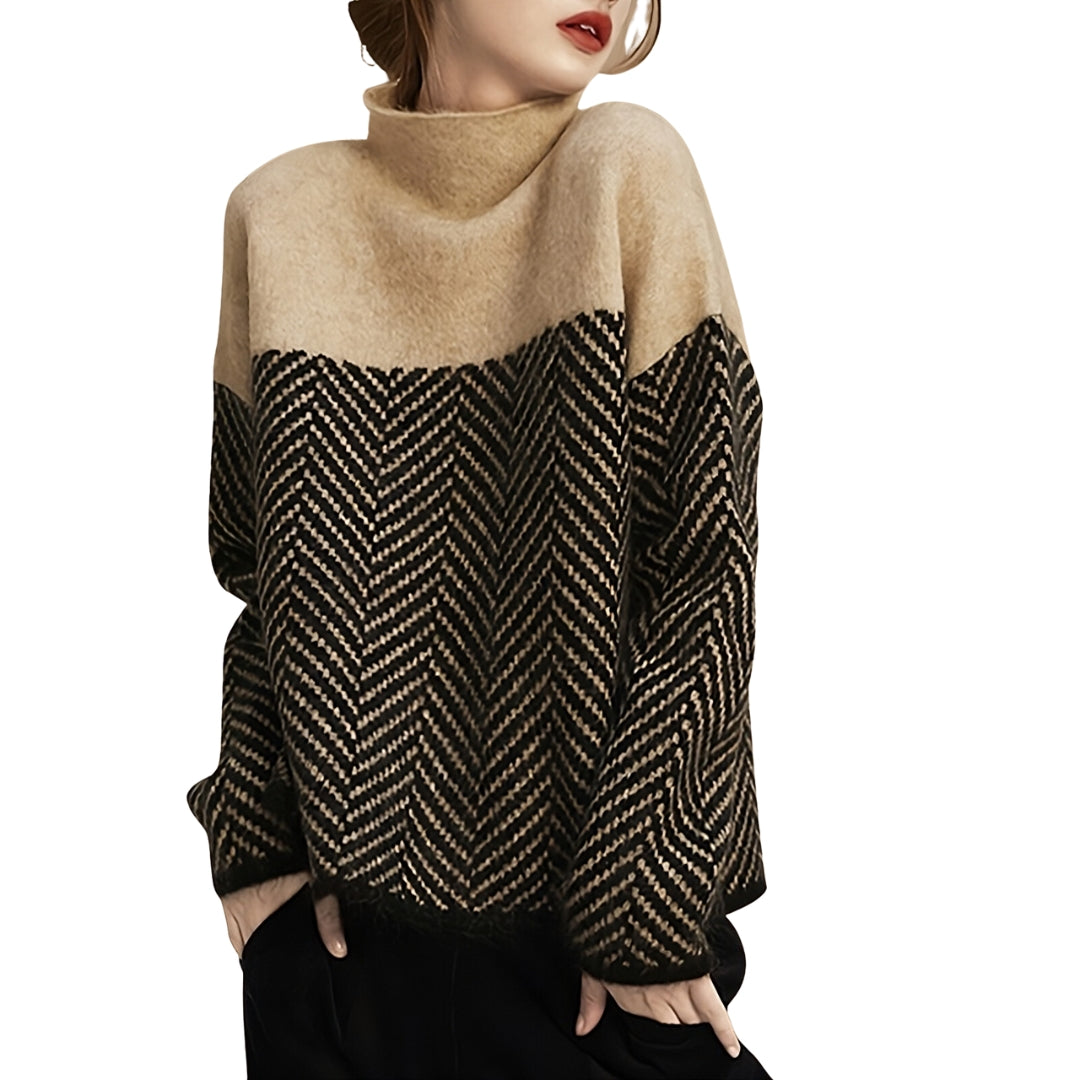 W&W Mode | Eleganter Wollrollkragenpullover für Damen - Stilvoller und wärmer Pullover