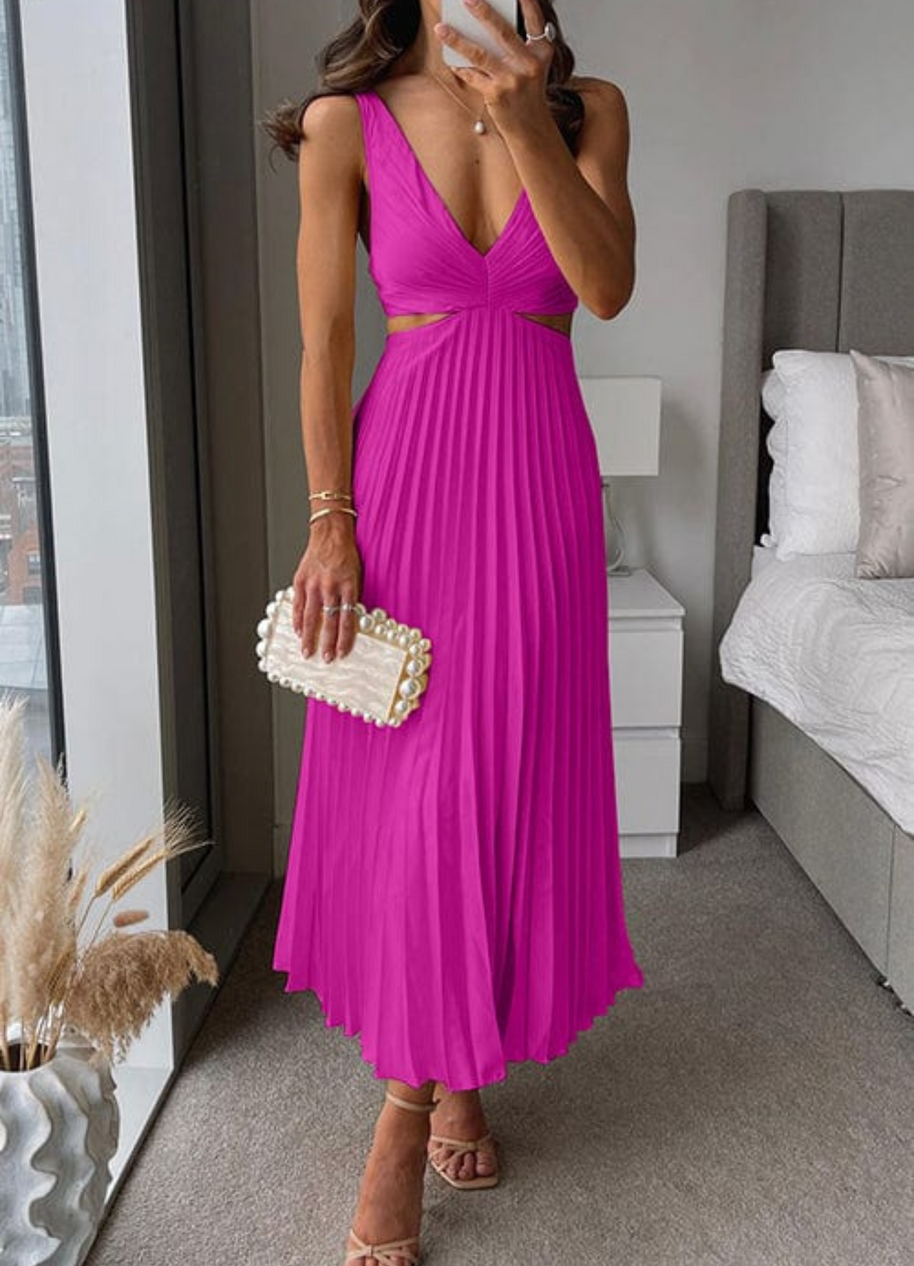 WW | Rücken Offen Abendkleid für Damen Maxi