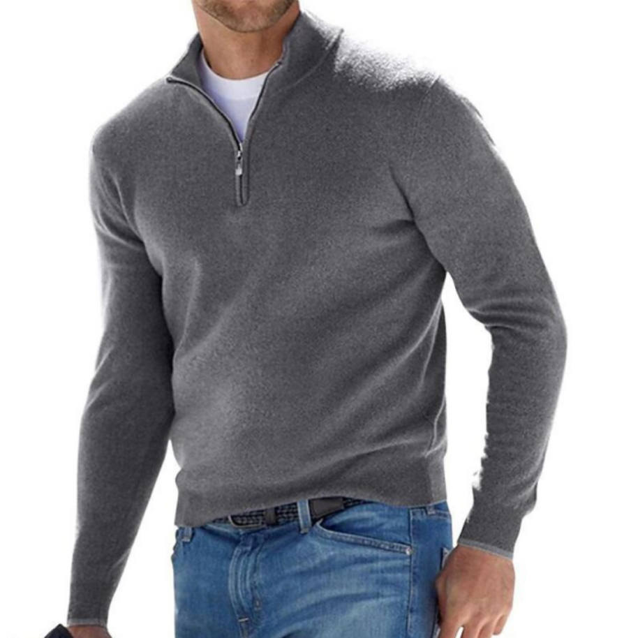 WW | Warmes Herrenpullover Reißverschluss