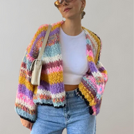 WW | Übergroße Und Bunte Strickjacke