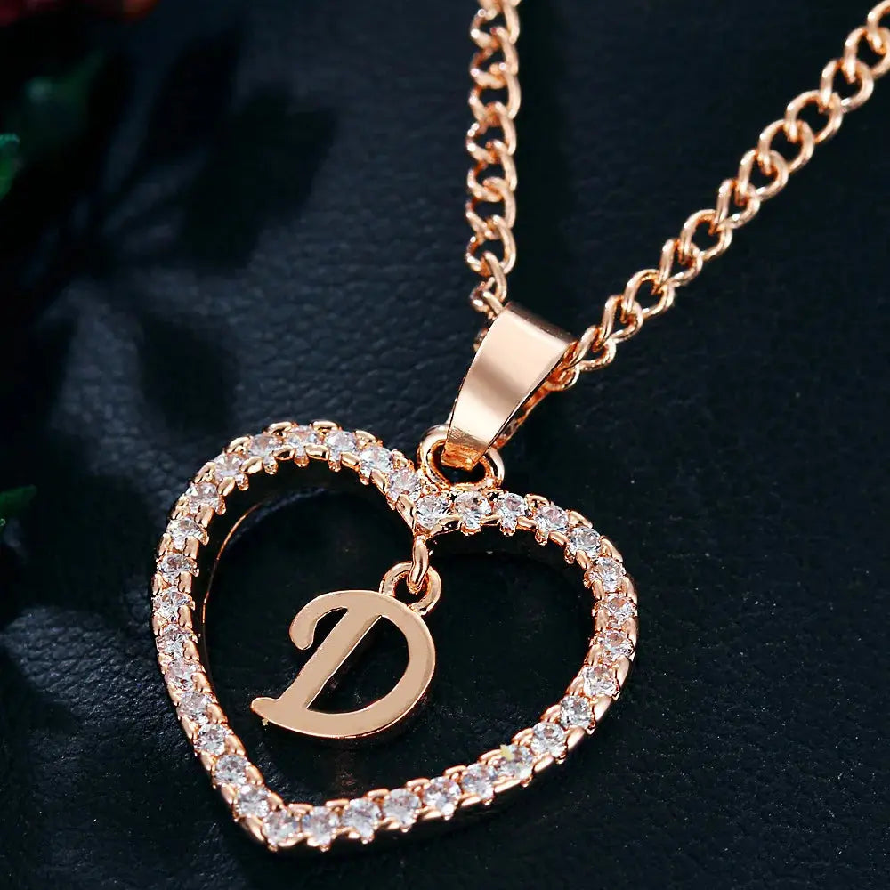 WW | Buchstaben Zirkon Liebe Kette Schmuck Anhänger