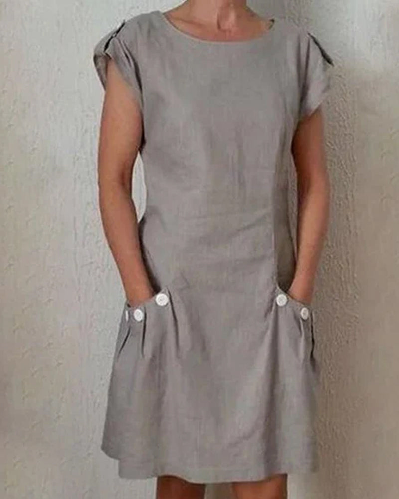 WW | Robuster Kleid mit Knöpfen Doppel Tasche