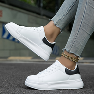 WW | Damen Leder Sneakers Weiß Sportliche Damenschuhe