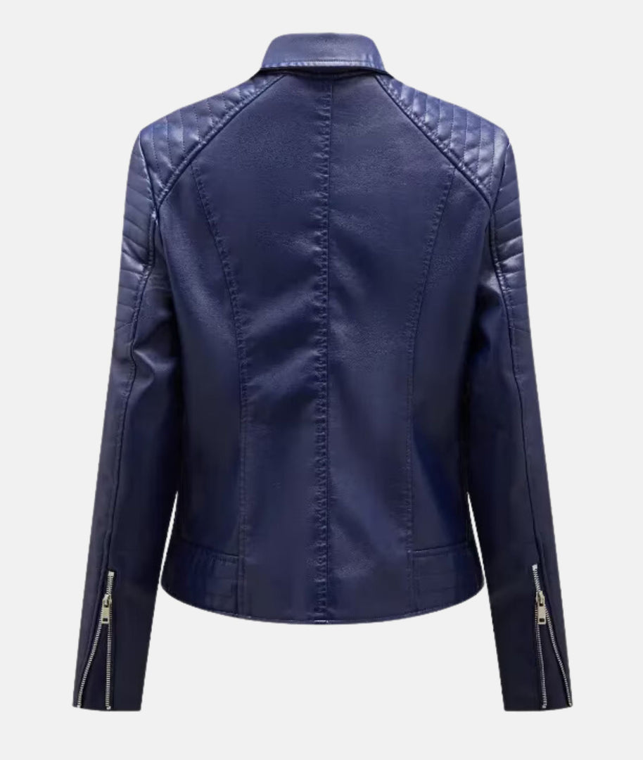 WW | Damen Lederjacke ohne Kapuze - Stilvolle Bikerjacke