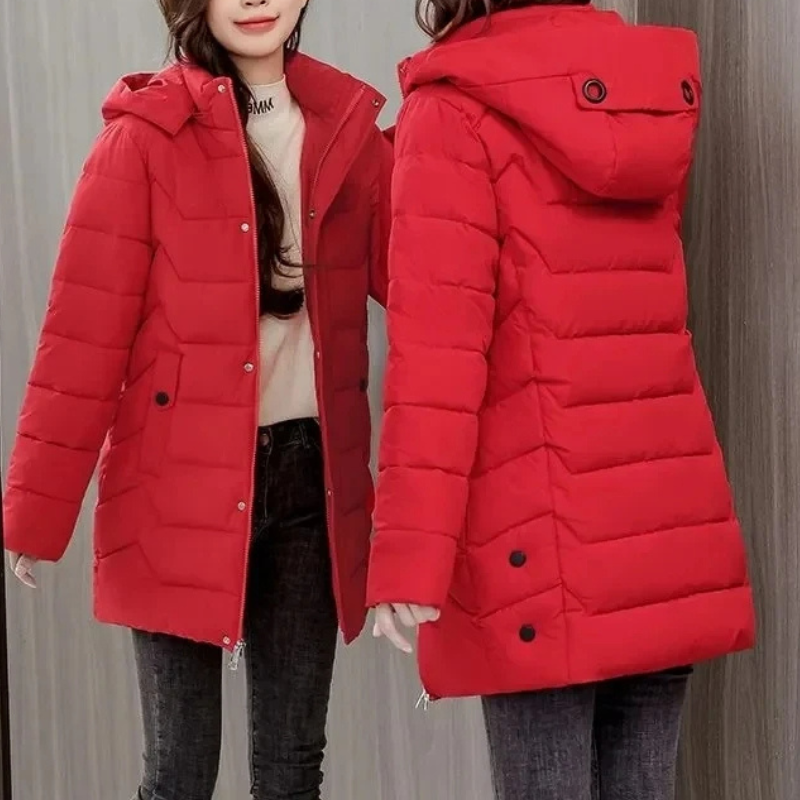 WW | Damen Gesteppte Jacke Mit Kapuze Und Reißverschluss, Warm Und Bequem