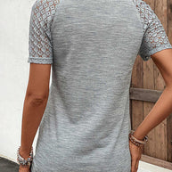 Specas™ - Woman T-Shirt mit kurzen Ärmeln und Spitze