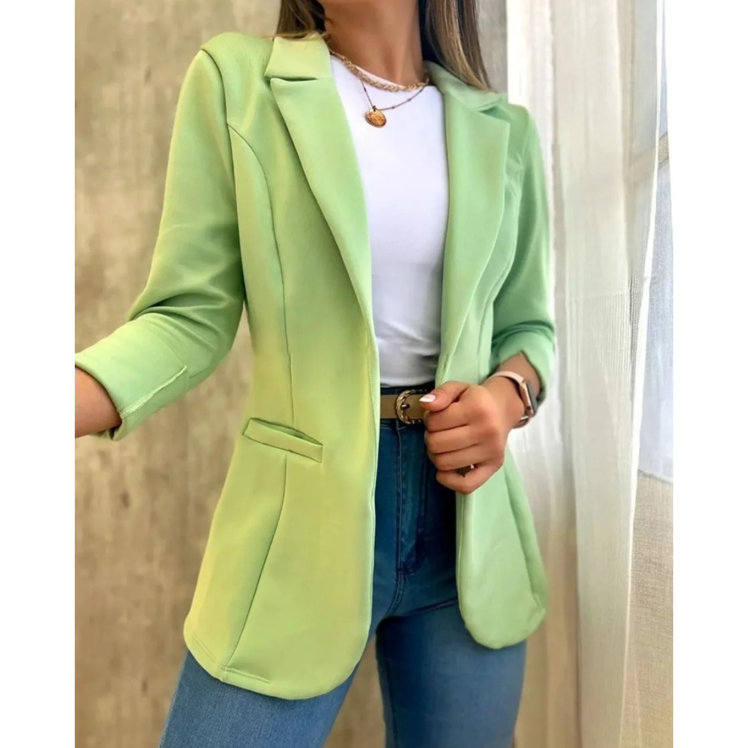 WW – Vintage-Damenblazer ohne Schnalle