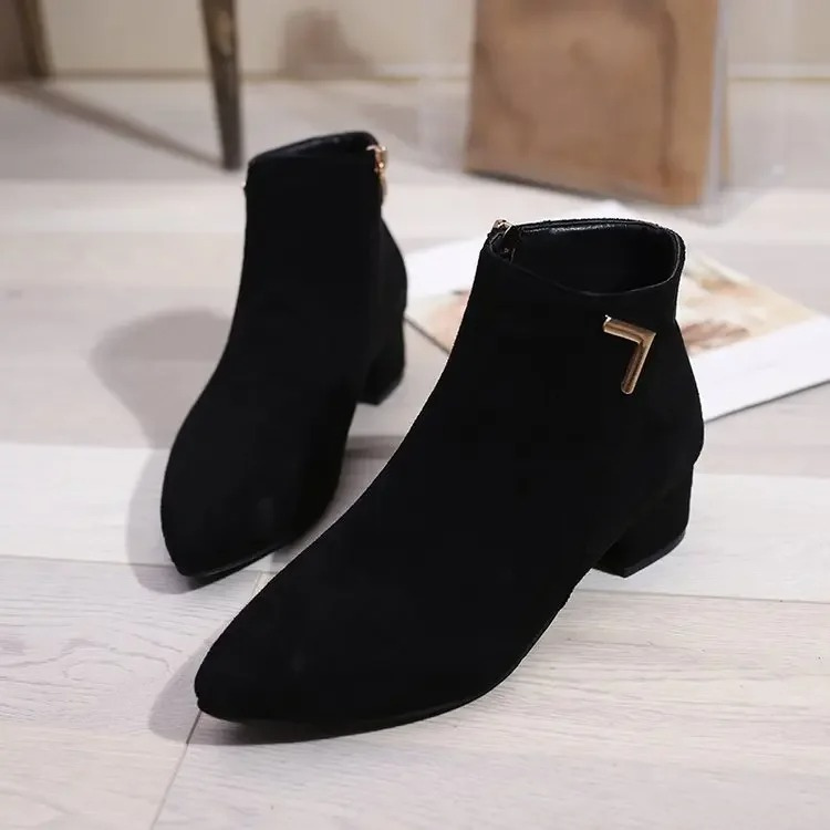 W&W Mode | Stiefeletten Mit Spitzem Schuh Und Seitenreißverschluss Damen Stiefeletten