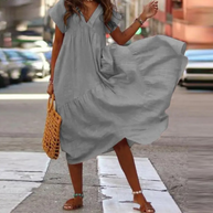 WW – Blusenkleid im Maxi-Stil mit V-Ausschnitt und Rüschen