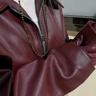 WW | Damen Rote Lederjacke Weinlese Lederjacke Mit Reißverschluss Für Frauen