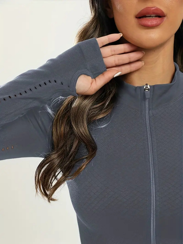 WW | Schwarze Damen Yoga & Pilates Jacke Slim Fit Und Bequem