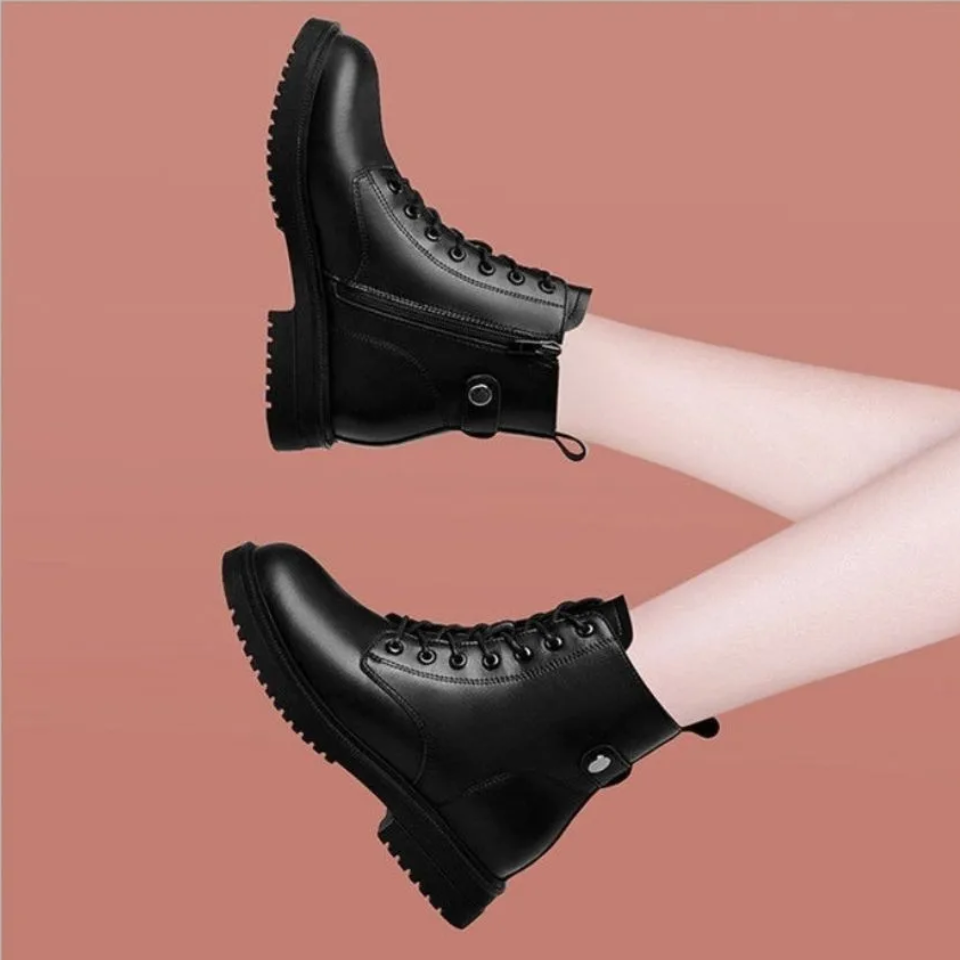 WW | Damen Stiefel mit Schnürung und Seitenreißverschluss Nachhaltig und Rutschfest