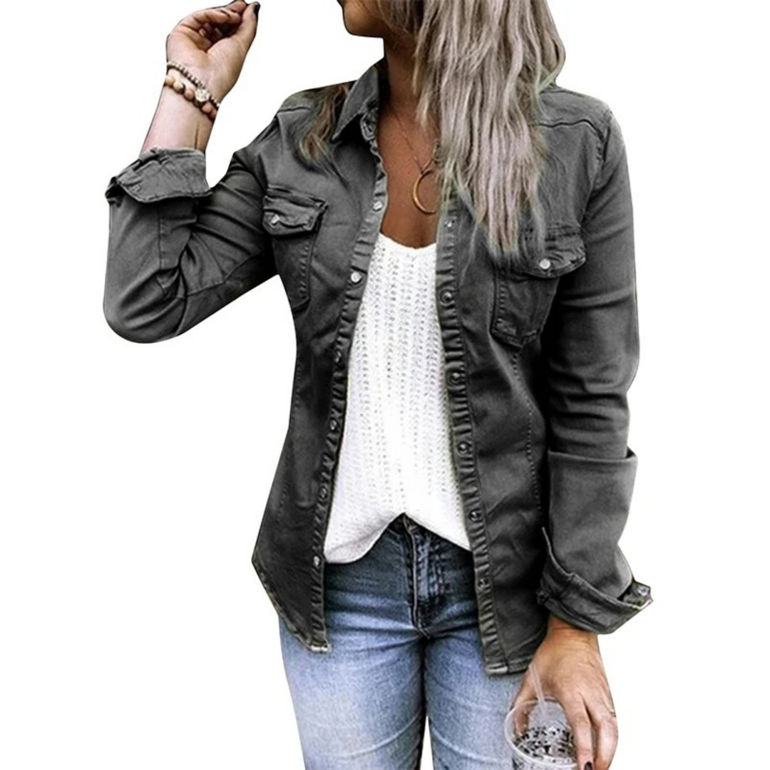 W&W Mode | Damen Sommerjacke Im Military Denim Stil