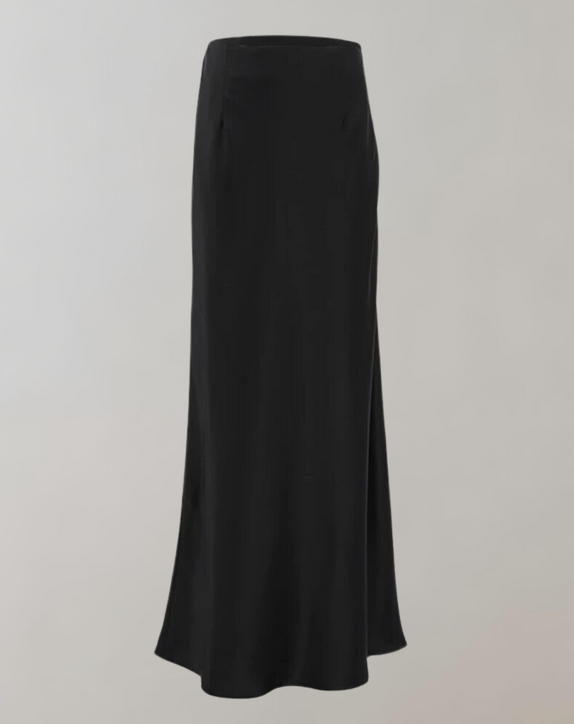 WW - Elegante Satin Schwarz Trompete