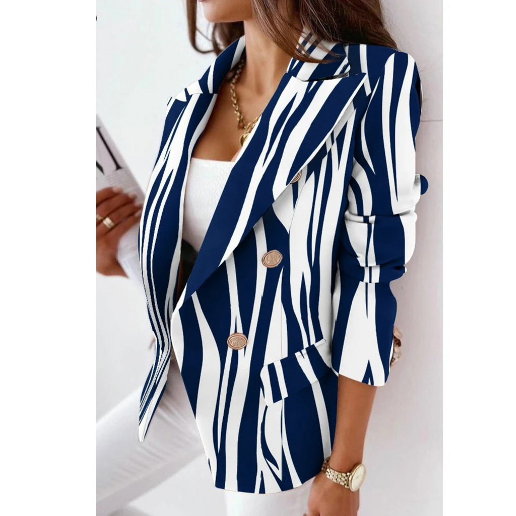 WW | Überschlagkragen Damen Blazer, Lässiger Einfacher Langarmmantel