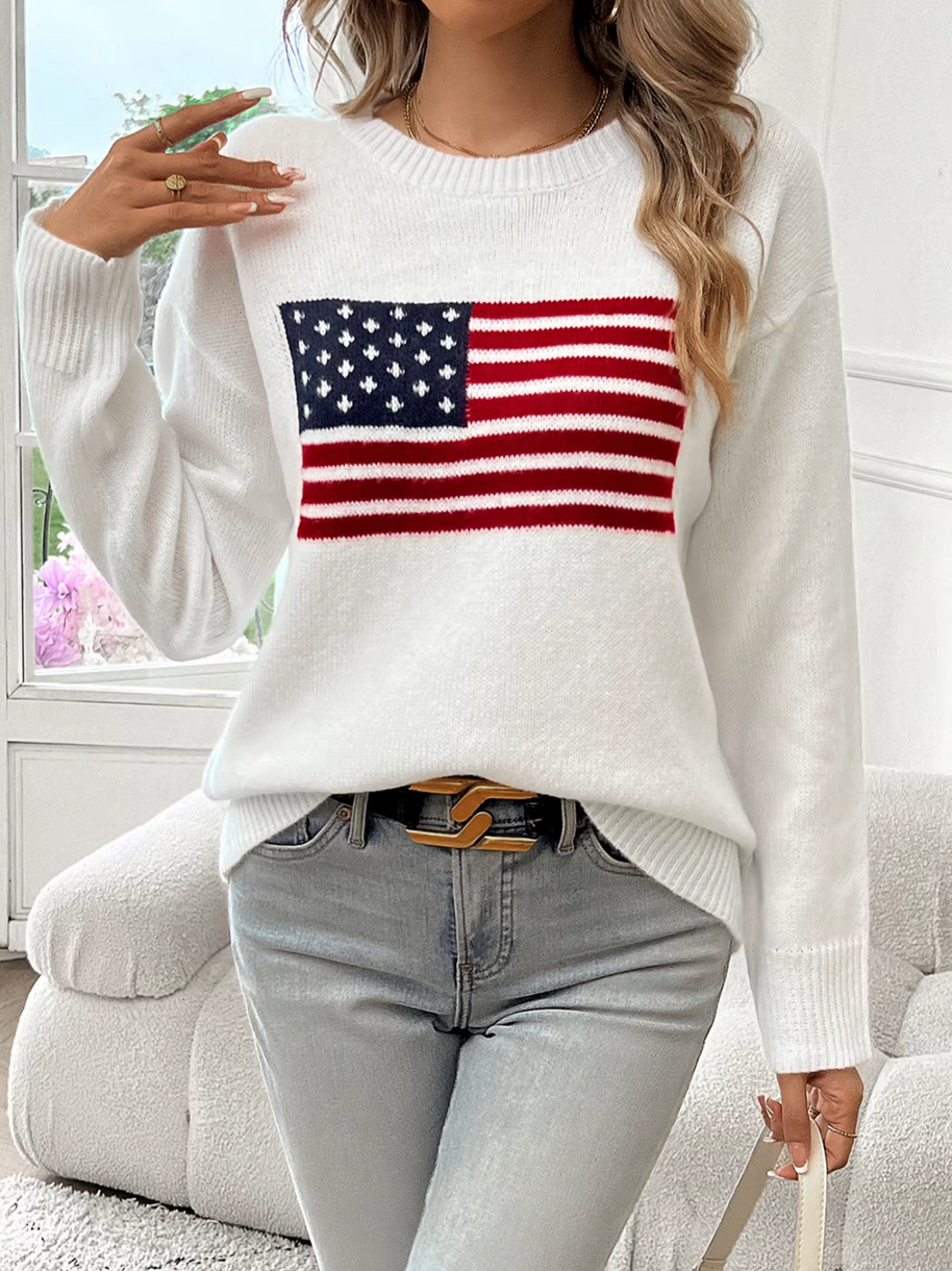 WW | Baumwollstrickpullover Mit Rundhalsausschnitt