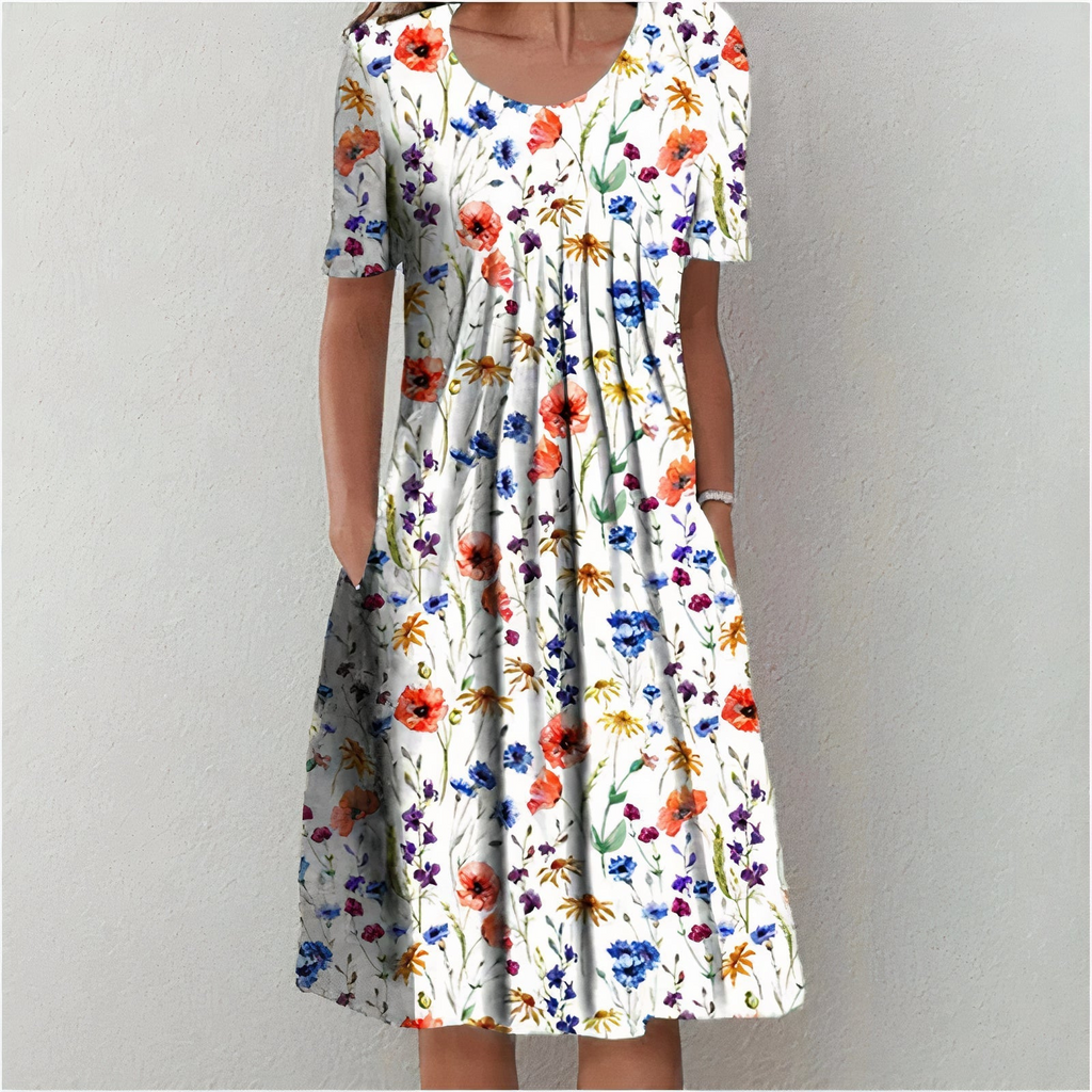 WW | Weinlese Damen Kleid Elegantes Baumwollkleid