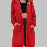 WW | Lässige Zip-Up Übergroße Lange Jacke