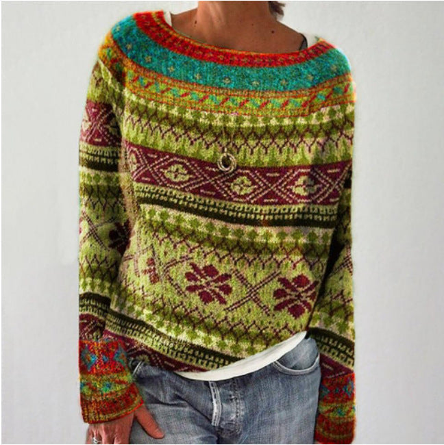 Damen-Retro-Strickpullover