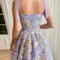 WW | Proof Of Perfection 3D Blume Bestickt Bindeband Mini Kleid