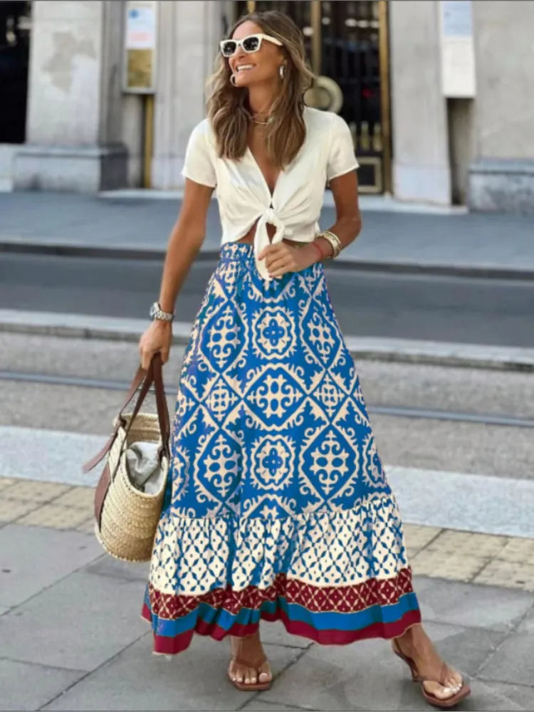W&W Mode | Boho Rock Mit Elastischem Bund Damen
