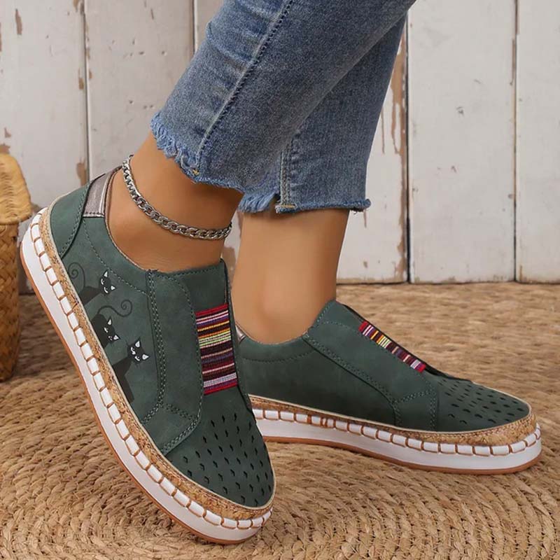 W&W Mode | Lässige Katzenmuster Schuhe