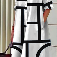 WW | Kleid mit Taschen und Geometrischem Aufdruck