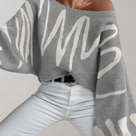 WW - Print Laternenärmel Off-Shoulder