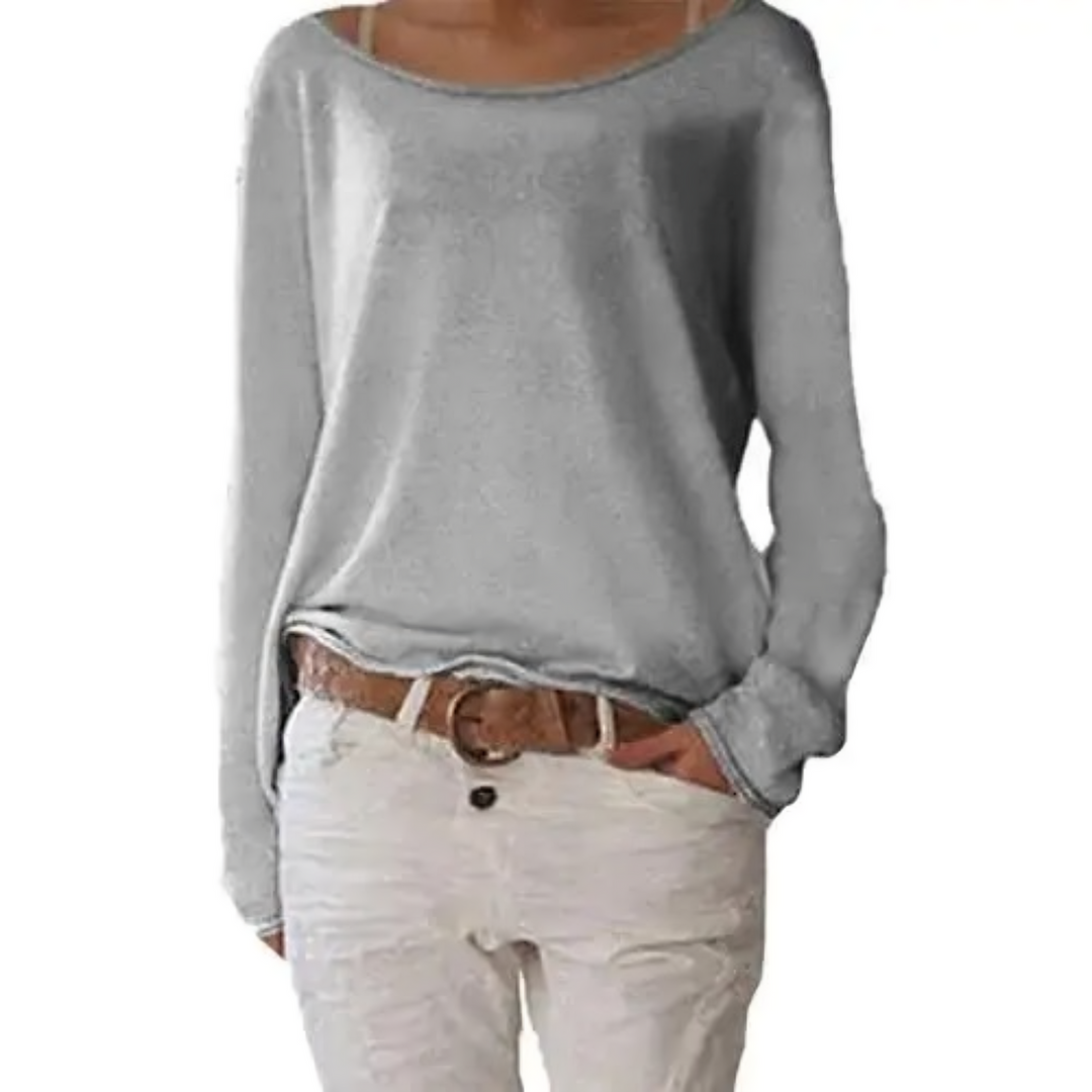 W&W Mode | gelbes Sweatshirt mit Rundhalsausschnitt, schlicht und schmal