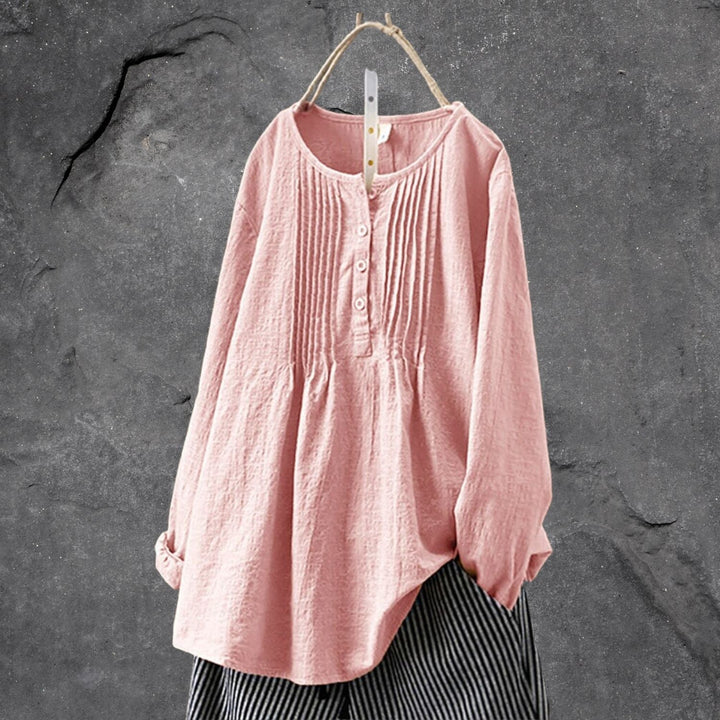 WW | Boho Chic Blusen Shirt Mit Knopfleiste & Raffung