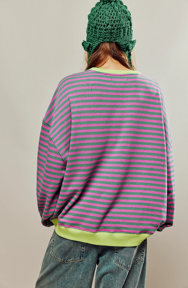 WW | Gestreifter Übergröße Pullover